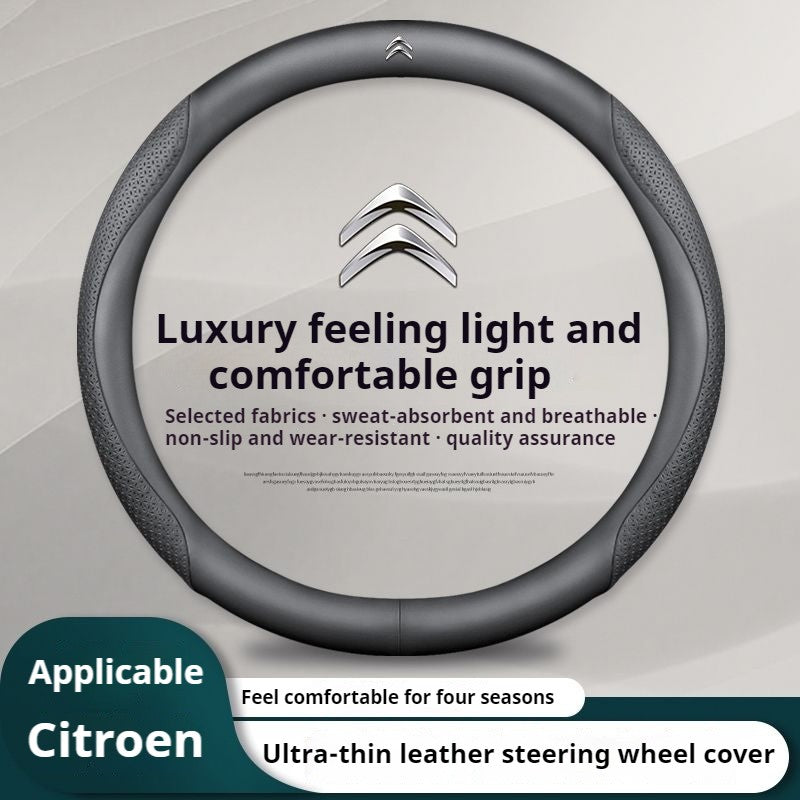 Capa de Volante de Couro para Carro Citroen C1 C2 C3 C4 C5 C6 C4L VTS Berlingo Picasso Aircross Sega Ely See C3-XR Acessórios