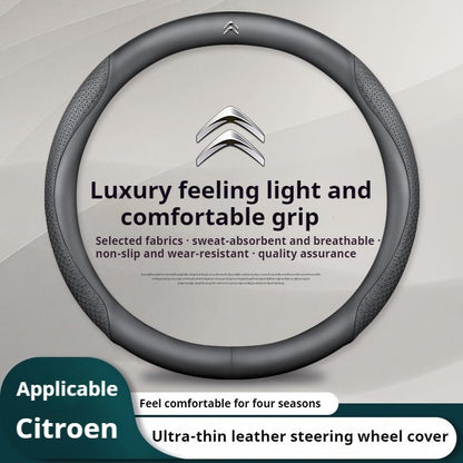 Capa de Volante de Couro para Carro Citroen C1 C2 C3 C4 C5 C6 C4L VTS Berlingo Picasso Aircross Sega Ely See C3-XR Acessórios