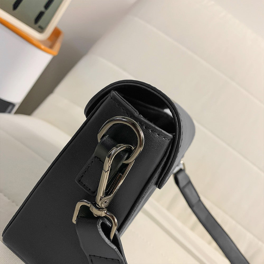 Single Shoulder Bag, Men's Genuine Cowhide Leather, Niche Design, Casual Crossbody Bag, Trendy Texture, Small Square Bag