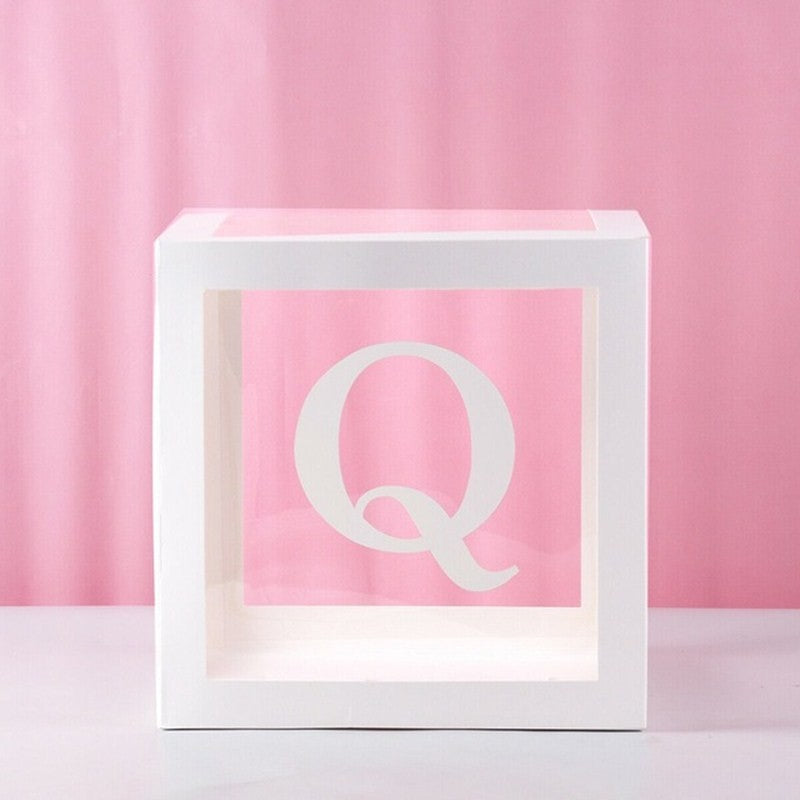 Transparent Letter Balloon Box Baby Shower Decorations Happy Birthday Wedding Decor 1st Birthday Party Supplies Balloon Box