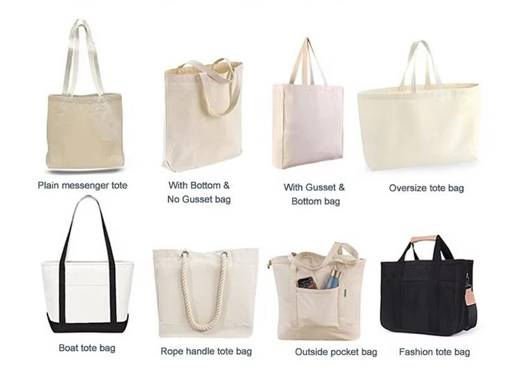 Wholesale 100pcs/Lot Custom Logo Printed Natural Cotton Canvas Shopping Take Out Bags with Double Handles for Trade Show School