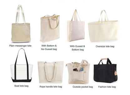 Wholesale 100pcs/Lot Custom Logo Printed Natural Cotton Canvas Shopping Take Out Bags with Double Handles for Trade Show School