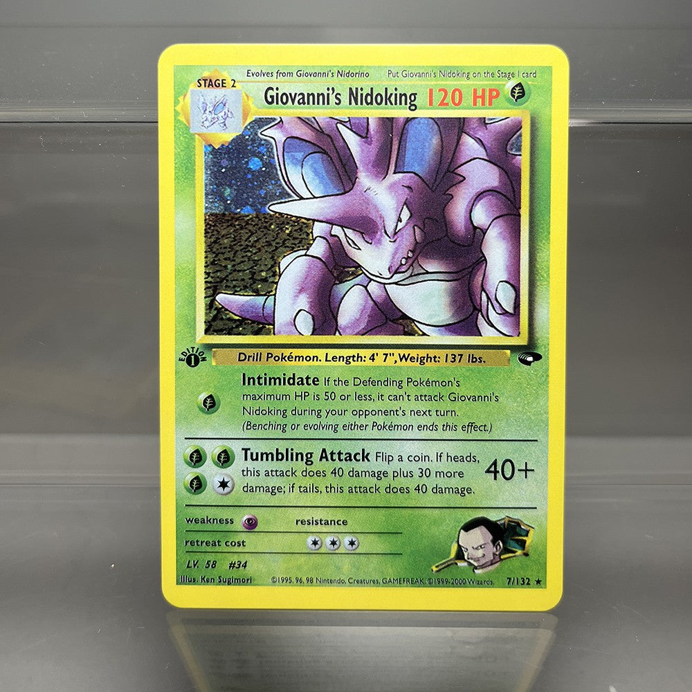 Cartas PROXY PKM Gym-Challenge/Neo-Genesis Lugia Typhlosion Rocket's Mewtwo PTCG Foil Game Collection Cards Game Toys