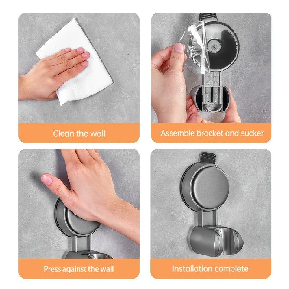 1-4PCS Suction Cup Shower Head Holder ABS Adjustable Strong Adhesive Universal Shower Head Support Reusable No Trace Waterproof
