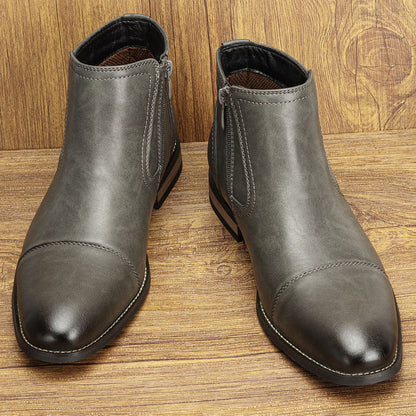 Botas Masculinas Confortáveis Moda 2025 Botas de Couro de Marca