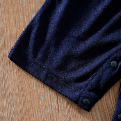 0-18 Baby Jumpsuit Casual Letter Embroidery For Comfortable And Soft Boys And Girls Summer Short Sleeved Newborn Clothes