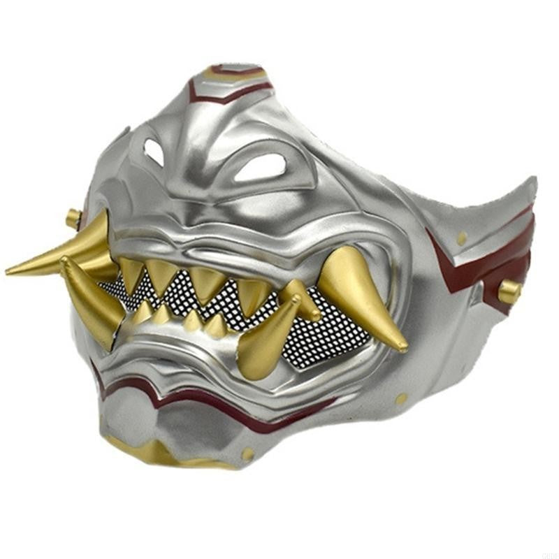 Devil Samurais Mask Halloween Cosplay Mask Half Face Mask Masquerade Mask Party Mask Japanese Mask for Carnivals