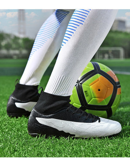 New Men Sport Soccer Shoes Training Boys Football Boots Outdoor Adult Long Spikes Non Slip Cleats Breathable Match Comfortable