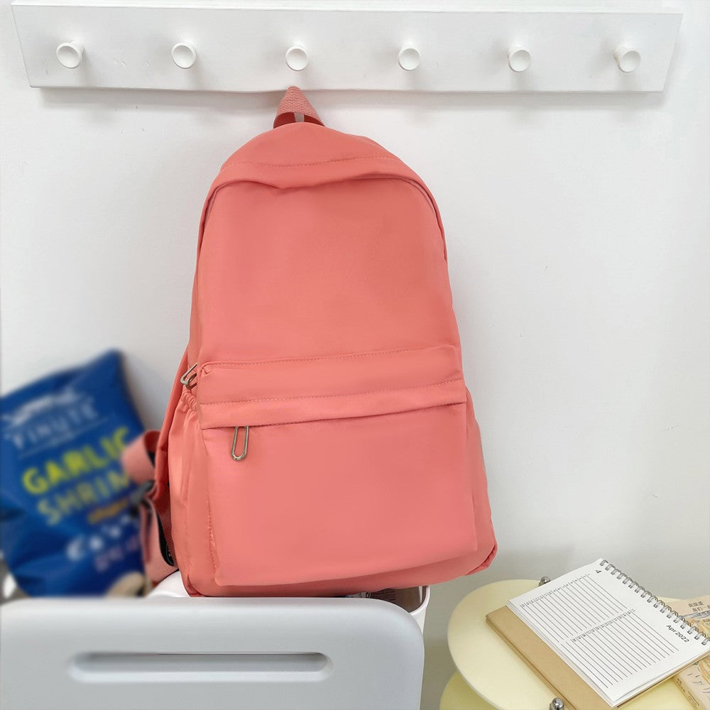 Forest Style Versatile Simple Solid Color Backpack, Fashionable Casual Backpack, College Student Backpack