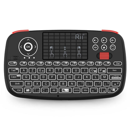 Teclado Sem Fio Bluetooth Rii i4 Mini Com Touchpad 2.4GHz Retroiluminado Mouse Controle Remoto Para Windows Android TV Box Smart TV