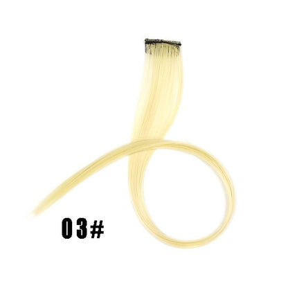 Mega Hair Tic Tac Sintético 55 cm Longo Colorido Liso Peças de Cabelo Sintéticas para Uso Diário Festas