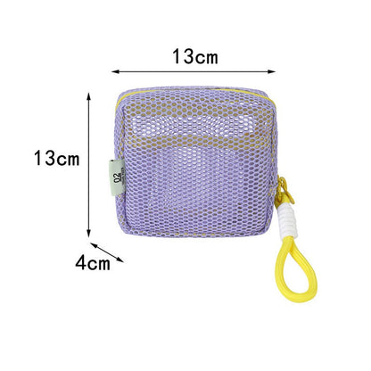 Tofu Bag Mini Zero Wallet Large Capacity Net Fabric Makeup Bag Dopamine Net Fabric Lady's Purse Colorful