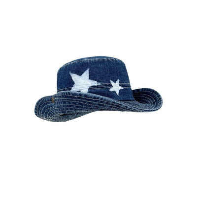 Kawaii Denim Star Fisherman Hat Wide Brim Y2K Outdoor Sun Hat Sunshade Adjustable Western Cowboy Hat Fishing
