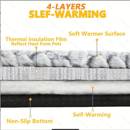 Cama Autorregulável para Gatos, Almofada Aquecedora Macia para Gatos e Cães Interna e Externa, Tapete Térmico Lavável Antiderrapante para Gatos