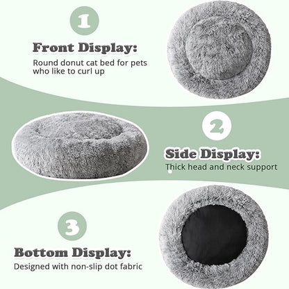 Cama para Pets Super Macia Pelúcia Grande Adequada para Cães de Porte Médio Lavável na Máquina Cama Redonda para Cães Ninho Confortável para Dormir