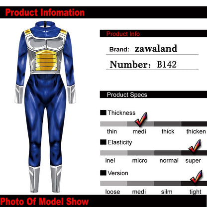 Zawaland Anime Printing Fancy Outfit Long Sleeve Cosplay Adult Costume Catsuits Muscle Mens Bodysuit Tight Zentai Jumpsuit