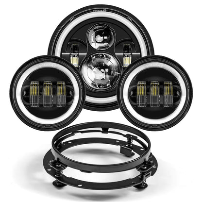 Farol de LED de 7 polegadas + Faróis de Neblina de 4,5 polegadas Suporte de Montagem de 7" Peças para Harley Touring Electra Glide Road King Street Glide