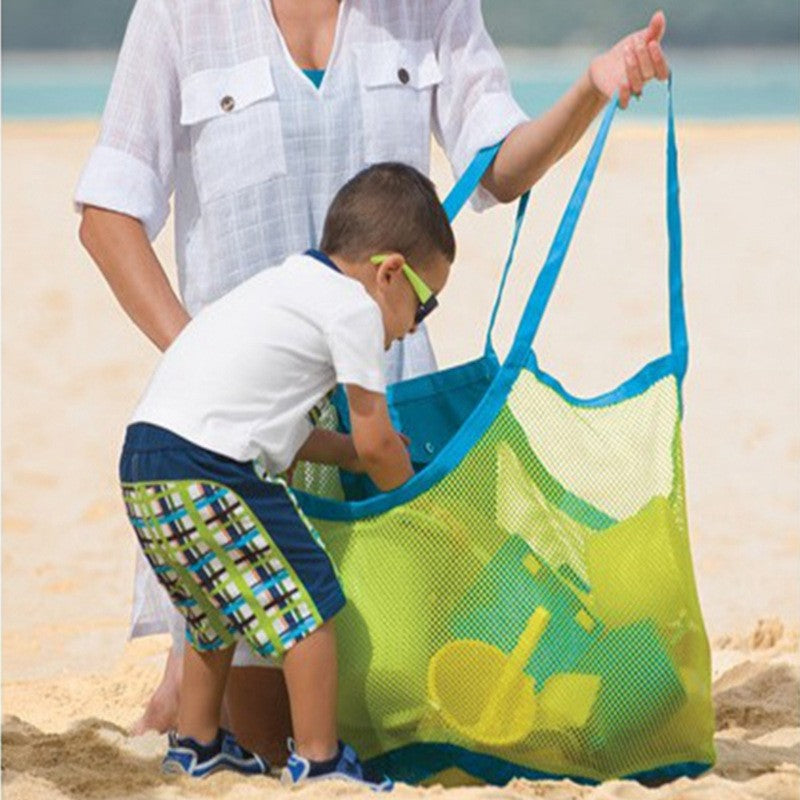 2PCS Beach Toys Mesh Bag Large Mesh Sand-Away Portable Tote With Convenient Hanging Hole Breathable Foldable Storage For Toys