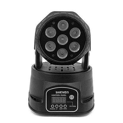 SHEHDS 1pcs LED 7x12W  Par Light 7x18W RGBWA+UV Moving Head Light Wash DMX 512  DJ Dicso Nightclub Party Christmas Audience