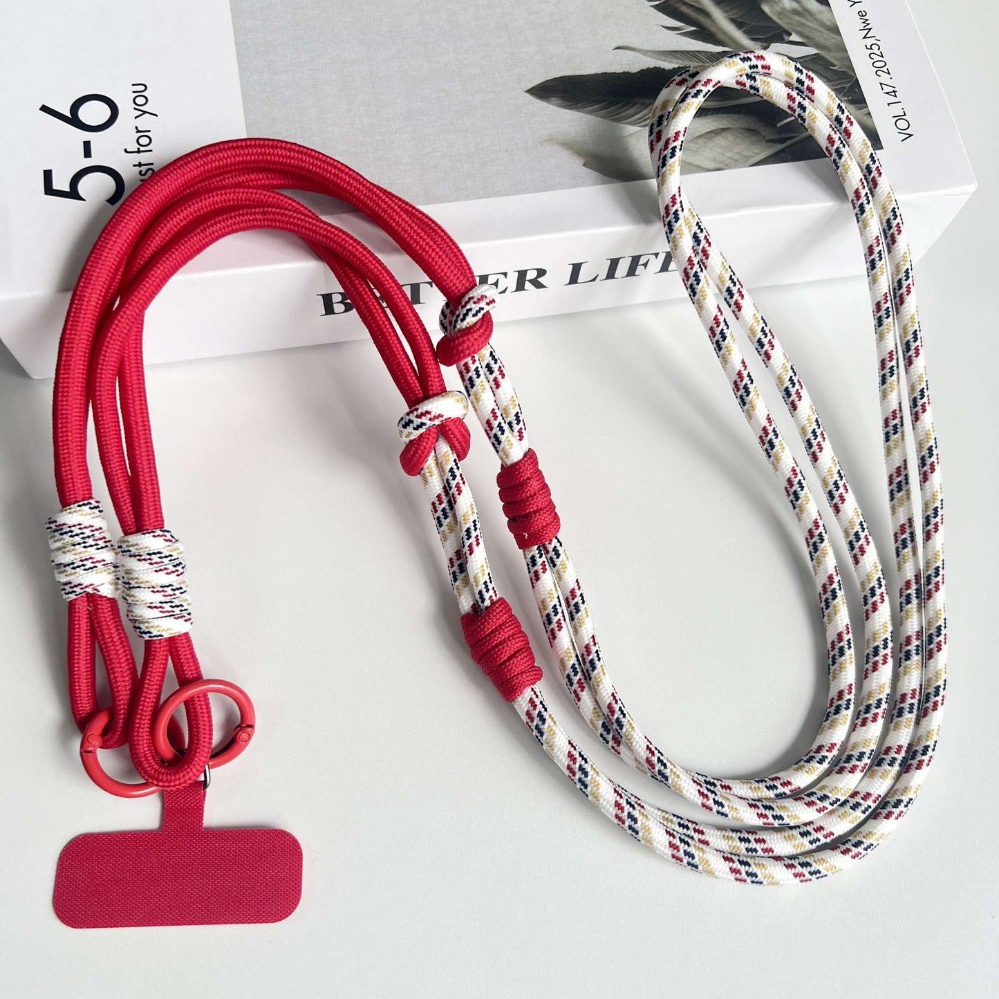 Personalized Trend Double Color Mobile Phone Universal Lanyard Diagonal Span Long Rope Shoulder Strap Rope Fashion Safety Rope