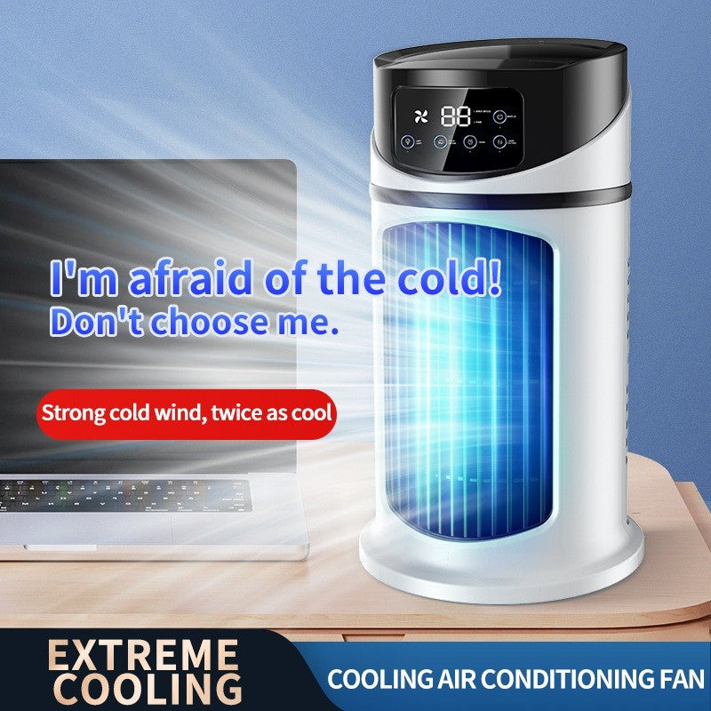 Condicionador de Ventilador Portátil com 6 Velocidades, Cooler de Névoa com Tanque de Água, Ventilador Silencioso para Dormir, Trabalhar e Estudar, Simula Vento Natural
