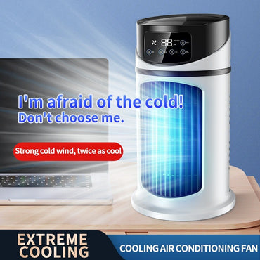 Portable Fan Conditioner with 6 Speeds Misting Cooler with Water Tank Quiet Fan for Sleep Work and Study, Simulates Natural Wind