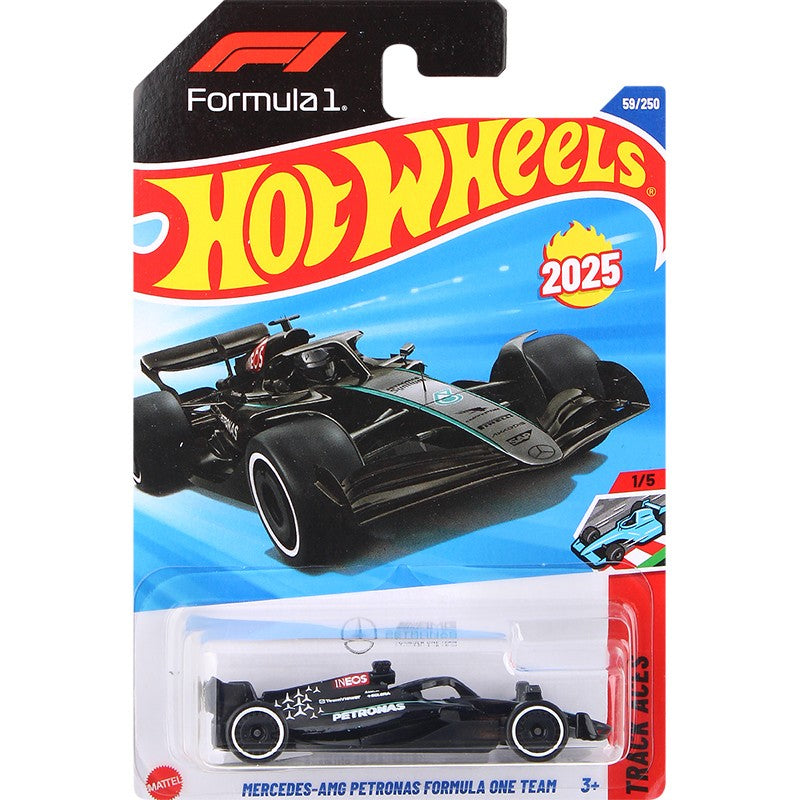 Hot Wheels C4982 2025-J Ferrari Mercedes F1 McLaren Porsche 1:64 Alloy Cars, Diecast Model Collection for Racing Fans & Kids