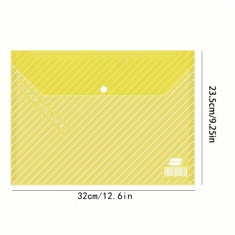 5/20pcs, A4 File Bag, Clear Plastic, Large Capacity And Snapshot Button, Perfect For School Office And Home