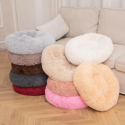 Cama Redonda Para Gatos Casa Macia Pelúcia Longa Ninho Cama Para Animais de Estimação Cesta Para Cães Produtos Para Animais de Estimação Almofada Tapete Animais Sofá Para Dormir Terno Para o Inverno