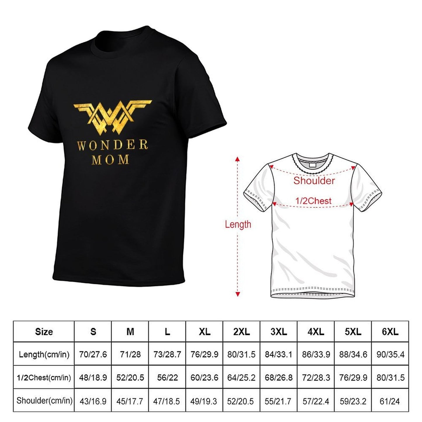 Wonder Mom T-Shirt t shirts for man graphic vintage black cotton t-shirt plain for man package T-Shirt