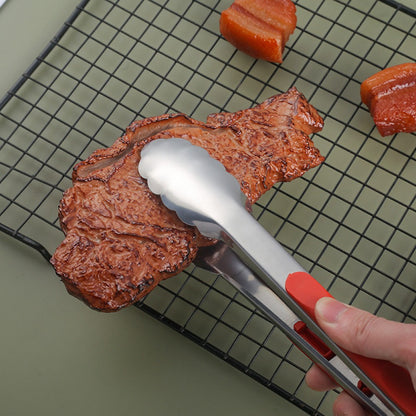 9 ", 12", 14 "- non slip stainless steel barbecue tongs meat salad bread clip barbecue rack buffet clip barbecue cooking tools