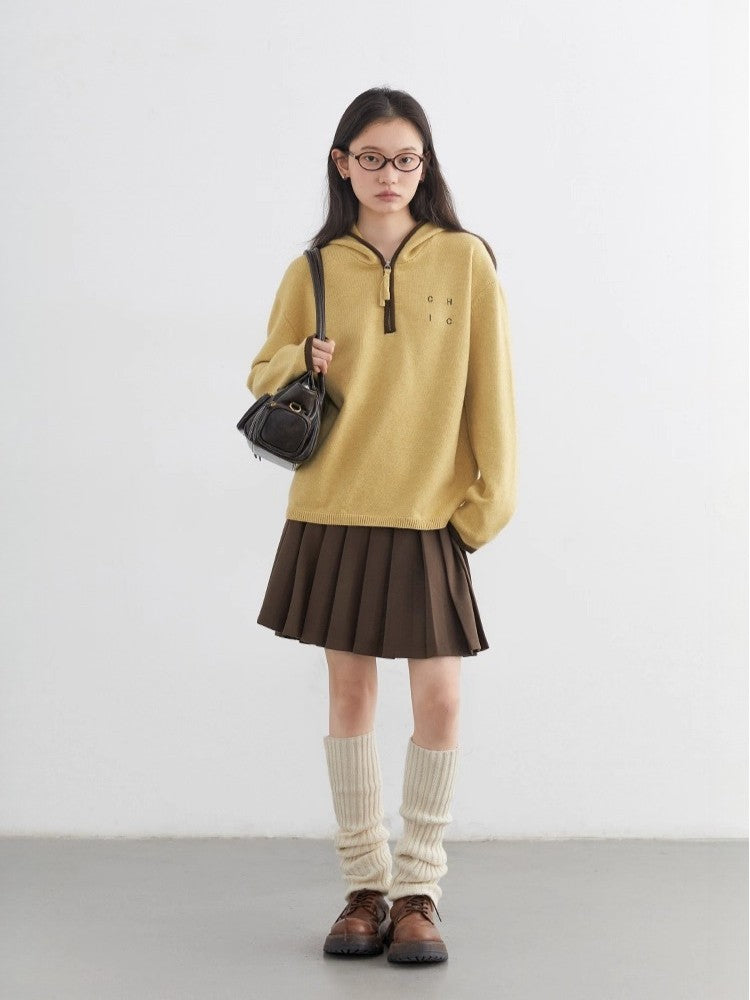 CHIC VEN Women Pleated Skirt High Waist Casual Preppy Style A-line Thick Mini Skirt for Girl Autumn Winter 2025 Ladies Clothing