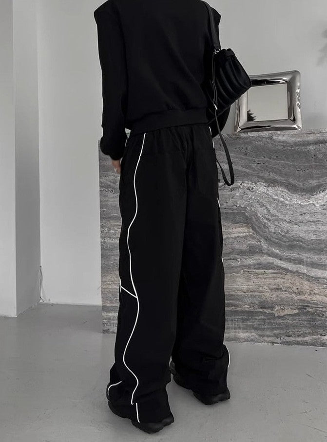 Men's Casual Pants Straight Punk Black Loose Baggy Male Trousers Clothes Plus Size Polyester Vintage Sale Cotton Fashion 2025