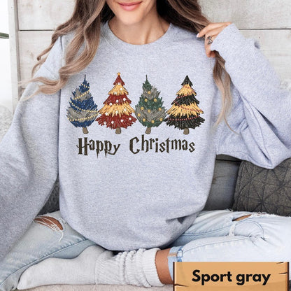 Moletom com Capuz Harry Potter Escola de Magia e Bruxaria Árvore de Natal Outono/Inverno Casual Adequado para Homens e Mulheres