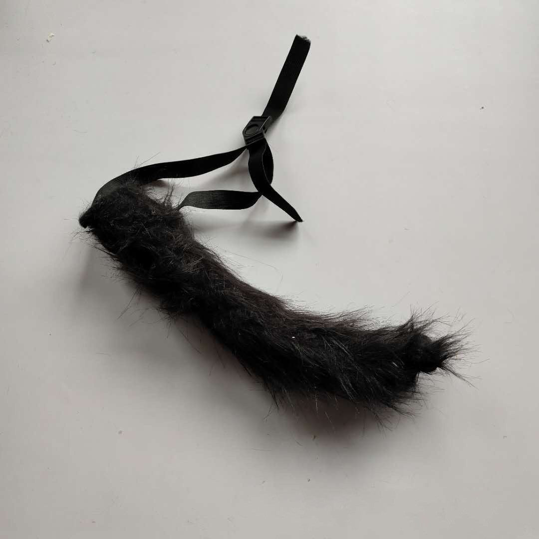 Latex with Fur Black Cat Cosplay Mask Scary Helmet Animal Funny Costume Hood Hair Mask Headwear Adult Halloween Party Props