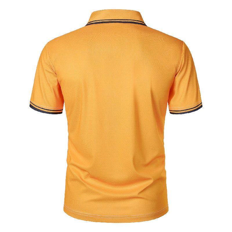 100% Polyester New Men Clothes Summer Short Sleeve Fashion Business Casual Lapel Polo Shirt Logo Print Men Sport Golf Polo Shirt