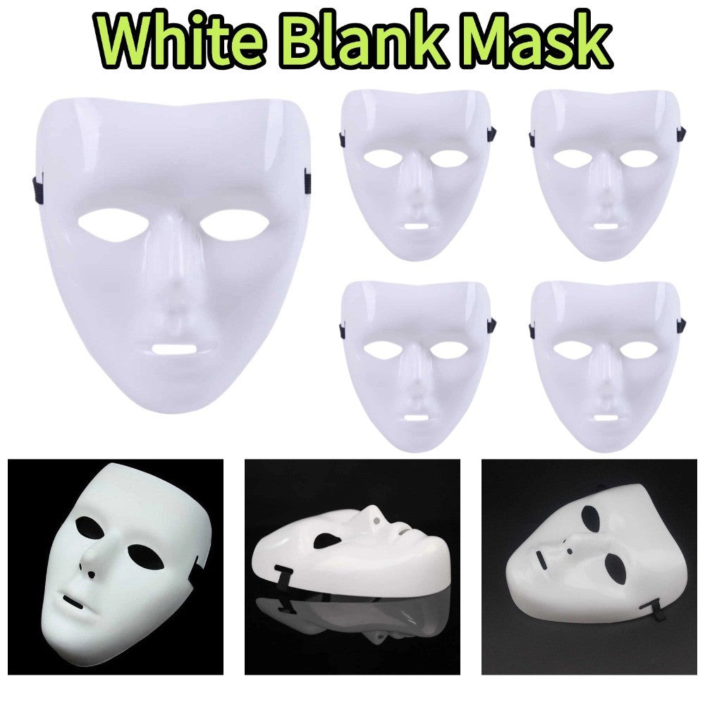 Creative White Blank Mask For Cosplay 1/5PCS Halloween Masquerade Performance White Full Face Hand-Painted Props For Party Tools