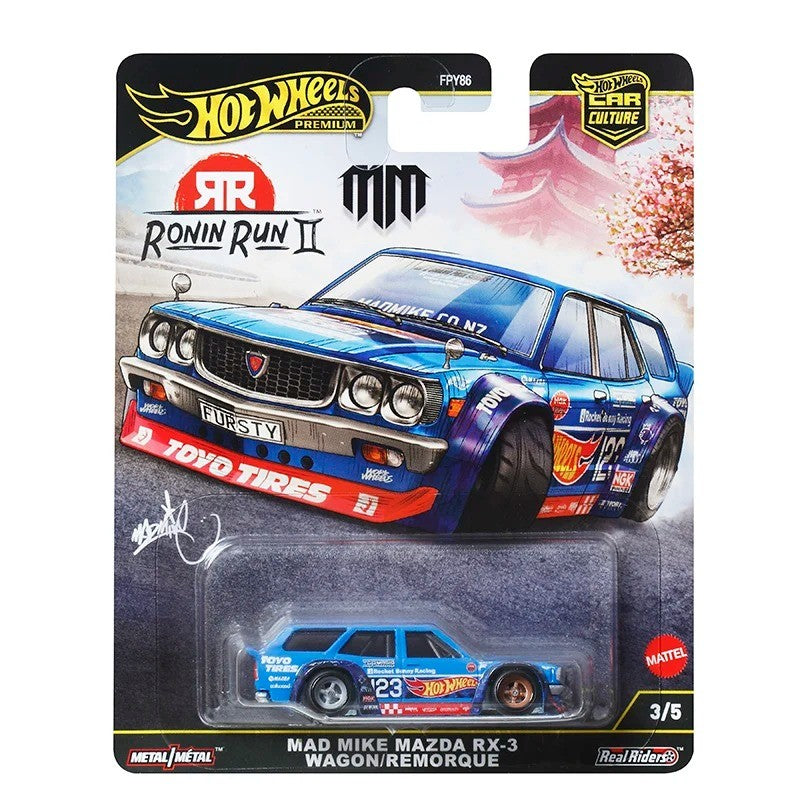Hot Wheels Premium 2025 FPY86 Ronin Run 2, Japan Historics 5 Car Culture, Modelo Diecast Escala 1:64, Brinquedos Colecionáveis de Presente para Crianças