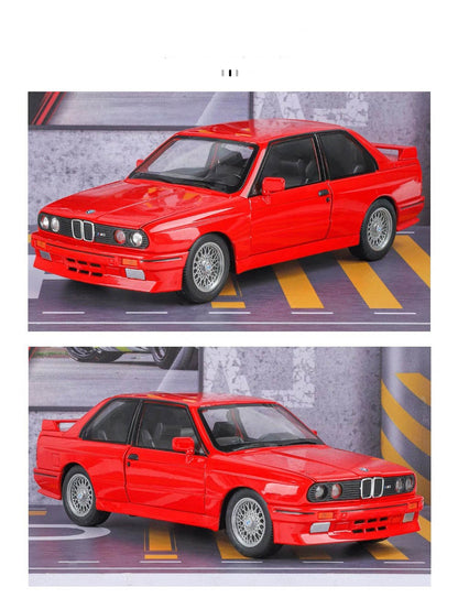 1:24 1988 BMW E30 M3 IM Liga Escala Modelo Carro Diecast Miniatura de Metal Carro Som?Luz Coleção de Carros Clássicos Brinquedo Infantil Veículo