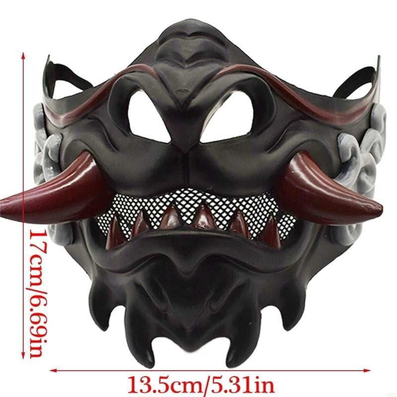 Devil Samurais Mask Halloween Cosplay Mask Half Face Mask Masquerade Mask Party Mask Japanese Mask for Carnivals