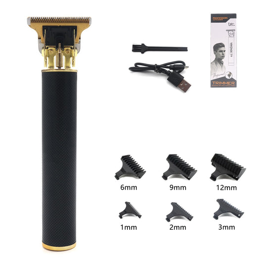 T9 Professional Hair Trimmer Machine Metal Body Stainless Steel Blade Hair Clipper Beard Trimmer for Men Finishing Machine