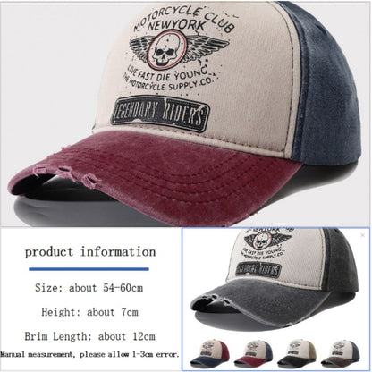 Boné de beisebol estampado de caveira de moda, bonés snapback de algodão lavado com ossos, viseiras de sol ajustáveis ​​da moda para homens e mulheres