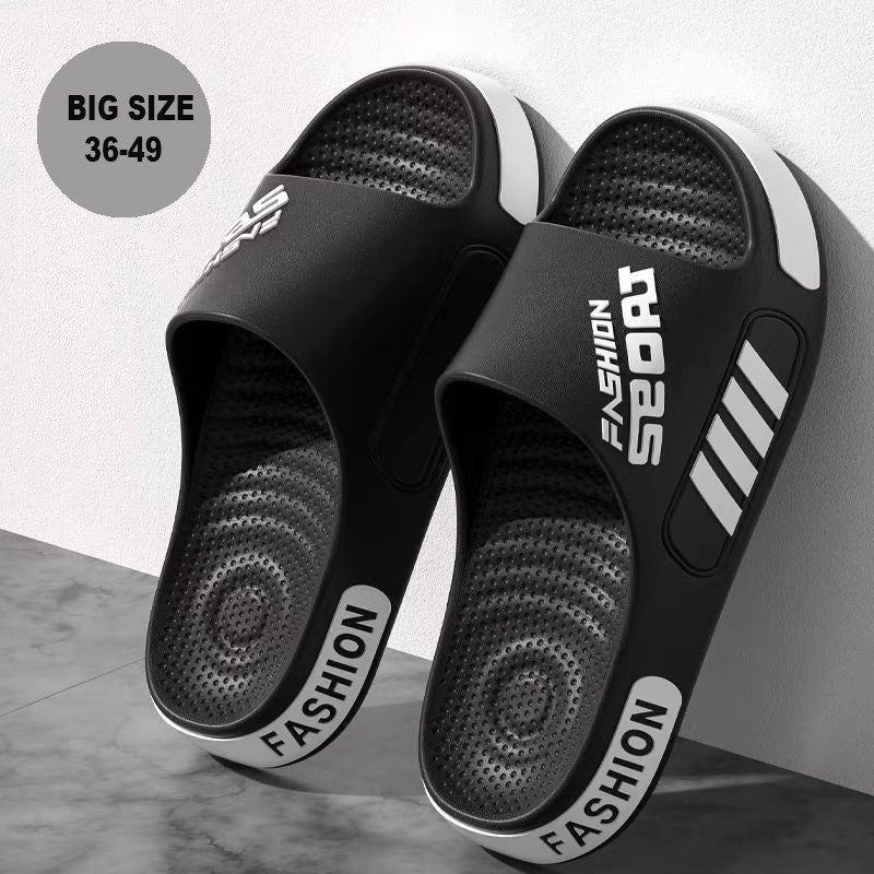 Big Size 48-49 Men Slippers Summer Flat Sole Home Slippers For Women Man Open Toe Trend Slides Couple Light Beach Shoes Sandals