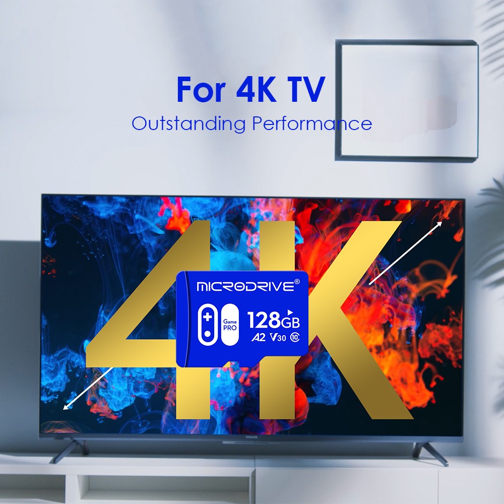 Cartão de Memória de Alta Velocidade V30 U3 32GB 64GB 256GB Flash UHS-3 Cartão Micro Mini SD Para Câmera HD 4K / TV / Nintendo Switch / Gopro UAV
