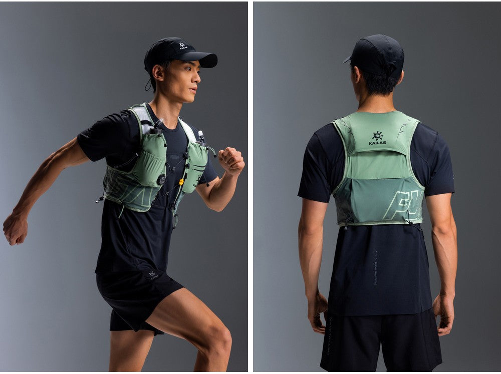 KAILAS FUGA AIR 8L Unisex Travel Marathon Trail Running Hiking Cycling Backpacks  with Dual Soft Water Bottles KA2554005