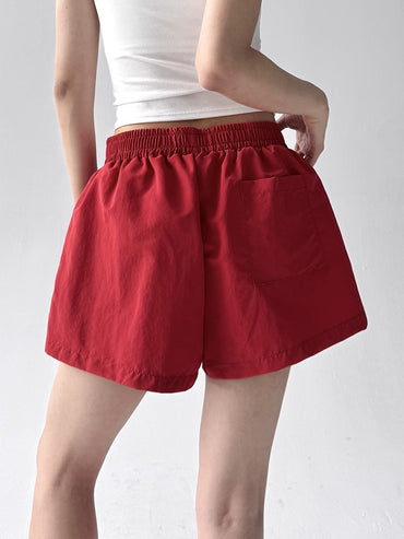 American Sle Spicy Girl ort Pants Women's Summer New Embroidered Heart Sport Yoga Slimming Tee-Quarter Length Hot Pants