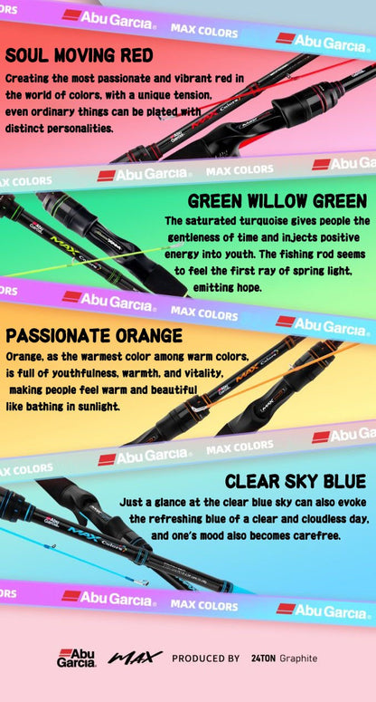 Vara de pesca Abu Garcia Rainbow original 4 cores 2 partes Vara de pesca de isca