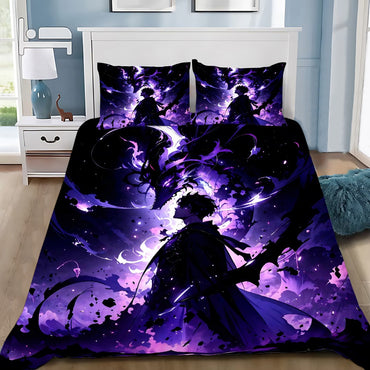 Anime Solo Leveling 3D Printed Bedding Set Comforter Duvet Cover King Queen Twin Size Birthday Gift Adult Boy Bedroom Decoration