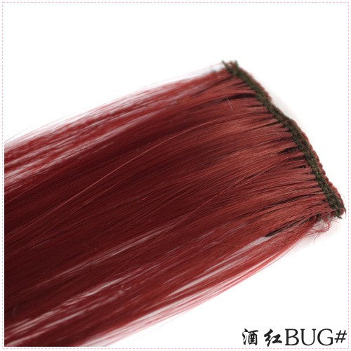 LIHUI Longo Liso Colorido Aplique de Cabelo Extensões de Cabelo com Clipe Mechas Arco-Íris Destaque Cabelo Sintético Rosa em Clipe