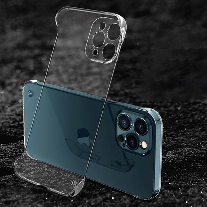 Capa Transparente de Luxo Sem Borda para iPhone 17 Air 16 15 14 13 12 11 Pro Max Plus Mini Capa Rígida de PC à Prova de Choque Transparente